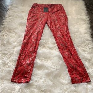 Red Snakeskin Tights